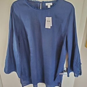 J.Jill Love Linen Fringe Shirt